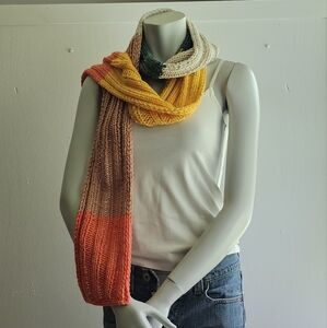 NWOT COLOR BLOCK UNISEX KNIT SCARF HAND MADE
